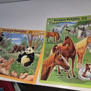 Yellow and Green Animal Puzzles Educational Toys